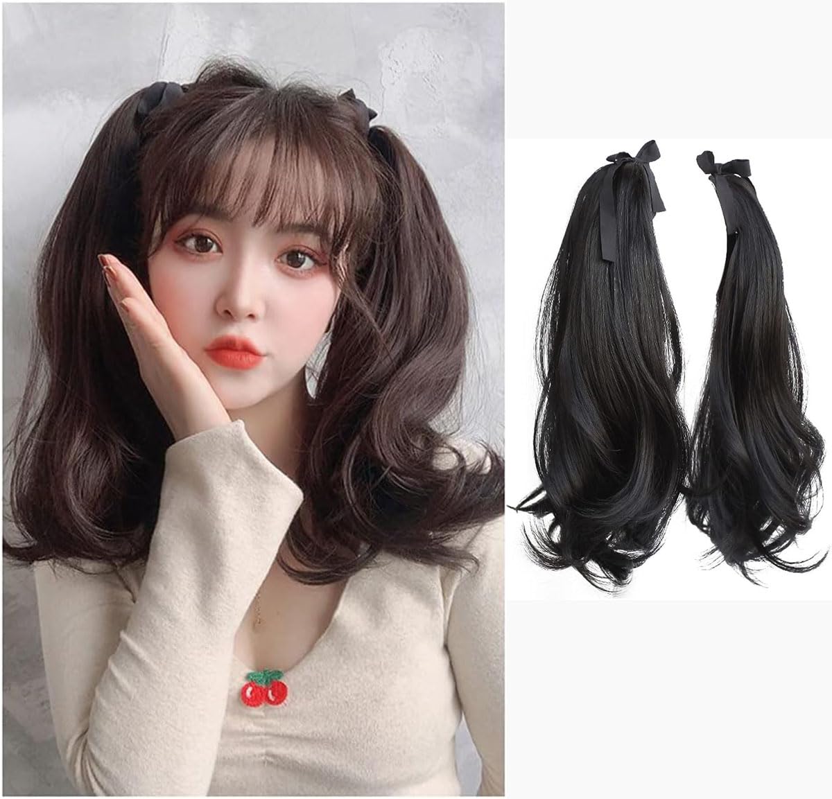 Amazon.co.jp: Remeehi ポニーテールウィッグ 2本セット ツインテール